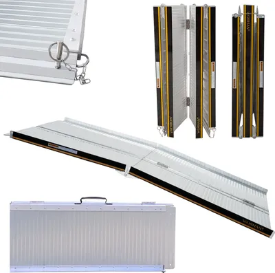 Produktbild von WORHAN Rollstuhl Rampe klappbar 272kg faltbar Rollstuhlrampe Mobil Aluminium Große Auswahl R6