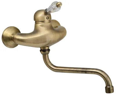 Produktbild von Sapho KIRKÉ CRYSTAL Wandarmatur, kristallen Hebel, Bronze