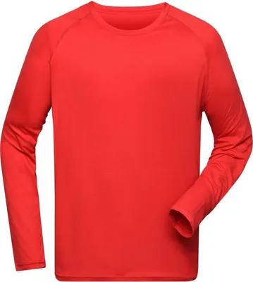 Produktbild von Men's Sports Shirt Long-Sleeved bright-red, Gr. 3XL