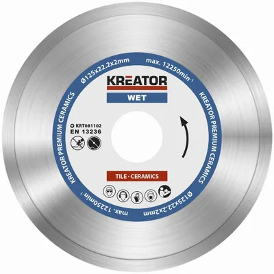 Obrázok produktu pre Diamantový rezný kotúč ø 125 x 22,2 x 2 mm na mokré rezanie obkladov a dlažieb z porcelánu