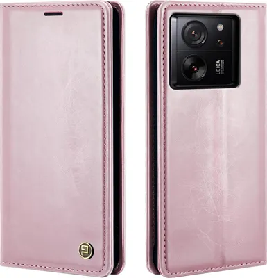 Produktbild von Handyhülle für Xiaomi 13T / 13T Pro Kunstleder Flip Cover Hülle RFID Schutz Case Kartenfach Farbe: Rosa