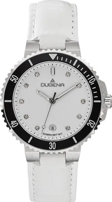 Produktbild von Dugena 4461099 Damenuhr Lederband Weiß