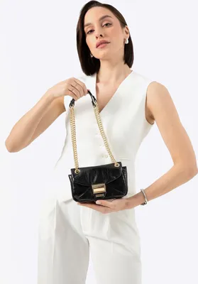 Produktbild von Wittchen Mini-Umhängetasche für Damen aus glänzendem , Schwarz