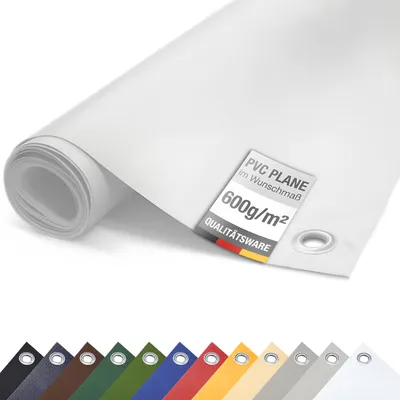 Telone In PVC Telone Per Camion 600 G/m² Con Occhielli Telone Con Occhielli Rotondi Telone Protettivo Telone Per Terrazza Per Barche Telone Industriale Opaco (Grigio, 3m X 5m - Foto 4