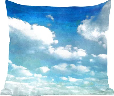 Produktbild von MuchoWow® Zierkissen Sofakissen Wohnzimmer Dekokissen 50x50 cm Wolken - Aquarell - Sommer - Komfort - Sofakissen