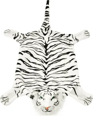 Image de vidaXL Tapis en peau de tigre peluche 144 cm blanc