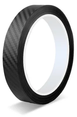 Productafbeelding van Zierstriping, 5 meter, carbonlook, zwart, 20 mm breed, geschikt voor auto, motorfiets en boot