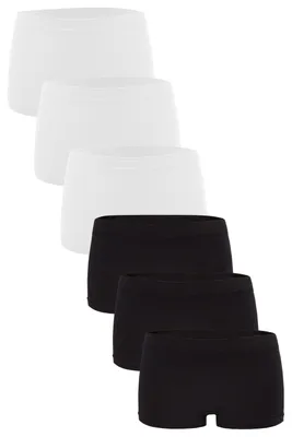 Produktbild von Fabio Farini - 6 Stück Damen Hipster Boxershorts - Frauen Unterhosen Slip Set Seamless angenehmes Tragegefühl ohne Seitliche Nähte