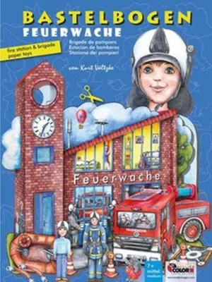 Produktbild von Feuerwache mit Feuerwehr Bastelbogen Ausschneidebogen