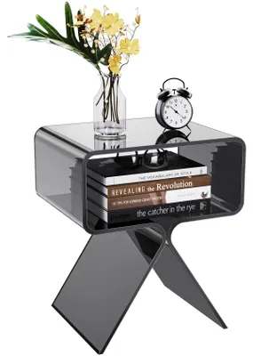 Imagen del producto de Mesa auxiliar de acrílico transparente con diseño moderno