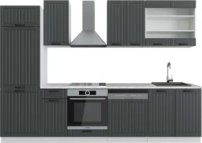 Produktbild von Küchenzeile Vicco Fame-Line Anthrazit Landhaus/Weiß 300 cm , AP Marmor, Model 42793