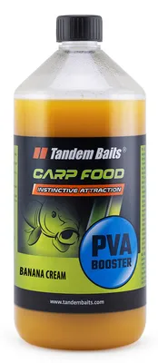 Produktbild von Tandem Baits Carp Food PVA Booster Bananencreme, Karpfen-Booster Flüssig, Karpfen Angeln ohne Mühe, Boilies Köder zum Große-Fische-Angeln, Karpfenzubehör für Profis & Hobby-Angler 1000 ml