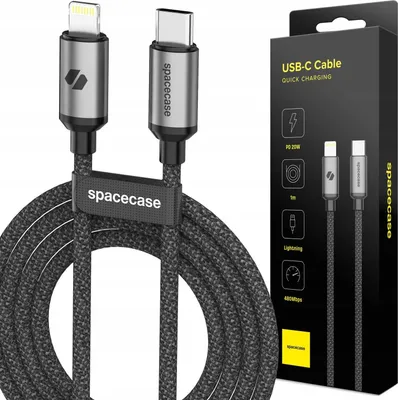 Immagine prodotto di Kabel SPACECASE Cavo da USB-C a Lightning 1M 20W Czarny