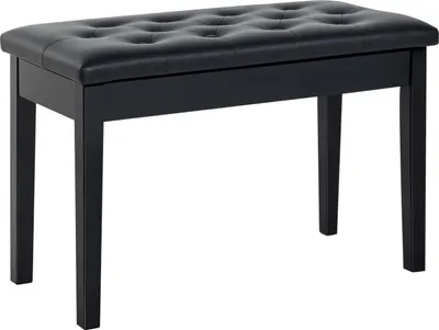 Produktbild von HOMCOM Klavierhocker Klavierbank traditionellen Landhausstil Stauraum Schwarz