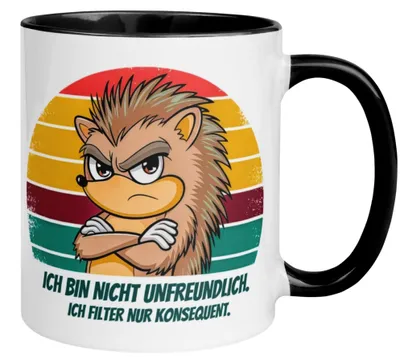 Produktbild von Tasse Igel – „Ich bin nicht unfreundlich“ – Lustiges Morgenmuffel Geschenk