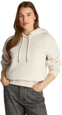 Produktbild von Tommy Hilfiger Damen Hoodie mit Logo, Elfenbein (Oatmilk Heather), XXL