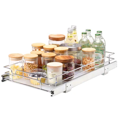 Obrázek produktu pro VEVOR Výsuvný stojan na kořenky Dřezový stojan Kuchyňská skříňka, 279 x 533 x 63,5 mm Posuvný dřez Stojanový stojan na kořenky Dveře skříňky Organizér skříňky Spodní skříňka Regál Dřezová skříňka Víceúčelová skříňka