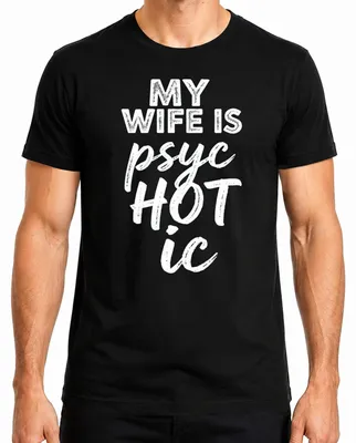 Productafbeelding van Mijn vrouw is gek, grappig cadeau voor echtgenoot, Halloween, humoristisch heren T-shirt, zwart, XXL