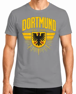 Immagine prodotto di T-shirt "Dortmund Est 1909 Adler Wappen Ruhrpott Statement", colore grigio, taglia S