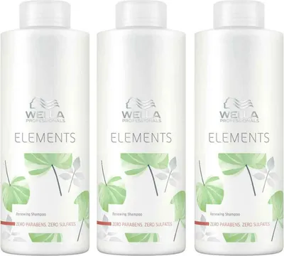 Obrázek produktu pro Wella | Šampon Elements - 3x1000ml - Hydratační - Bez parabenů - Pro všechny typy vlasů