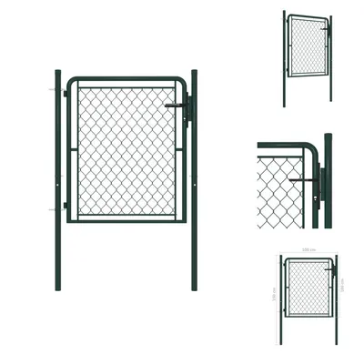 Zdjęcie produktu dla vidaXL Brama ogrodowa stalowa 100 x 100 cm zielona - Bramy ogrodowe