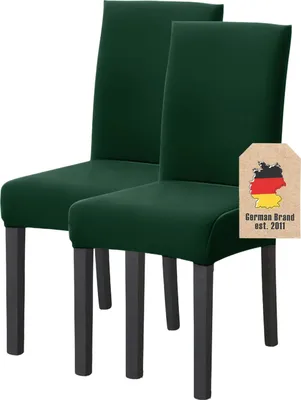 Immagine prodotto di Intirilife 2x coprisedia elasticizzato coprisedia in VERDE con altezza seduta 38 - 45 cm e schienale 45 - 65 cm - Per feste matrimoni hotel o a casa in sala da pranzo