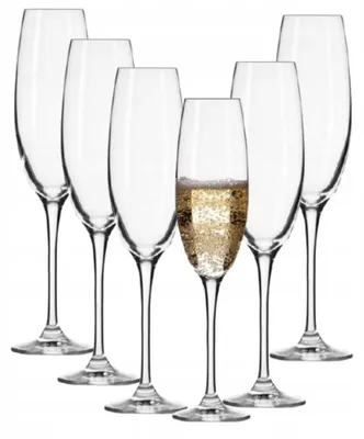 Image de SET DE 6 VERRES À CHAMPAGNE, 180 ml, PIED LONG, COFFRET CADEAU