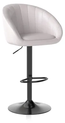 Productafbeelding van Verstelbare barkruk met rugleuning en voetsteun, beige, set van 1