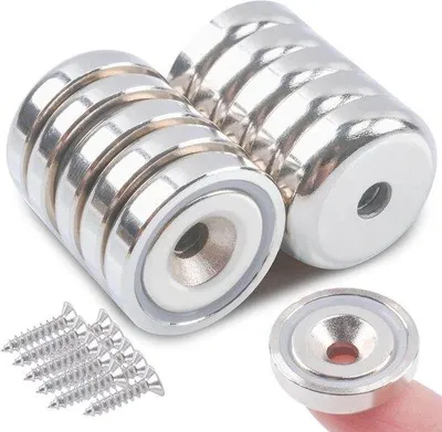Produktbild von Famanu Neodym-Magnet mit Loch 25 x 8 mm - 10 Stück - Stark und Vielseitig