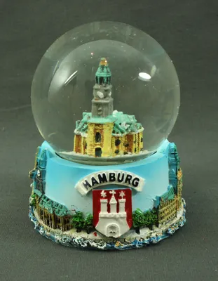 Produktbild von Schneekugel klein Michel Michaeliskirche Hamburg Schüttelkugel Glitzerkugel Mitbringsel