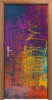 Produktbild von Türposter 90x200 cm Türaufkleber Türtapete Türfolie Klebefolie Ausdrucksstarke Malerei moderne Kunst