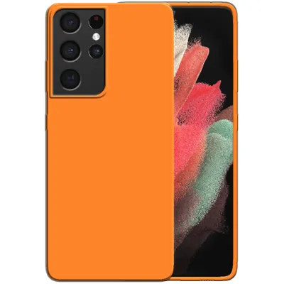 Image de Smartphonica Étui en silicone pour Samsung Galaxy S21 Étui ultra avec intérieur souple - Orange