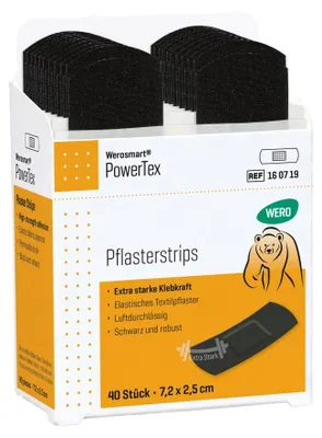 Produktbild von PowerTex Pflasterstrips, 7,2 x 2,5 cm, 40 Stk