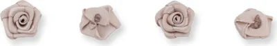 Produktbild von Satinrosen 15mm zum Basteln & Aufnähen 20 Stück Taupe