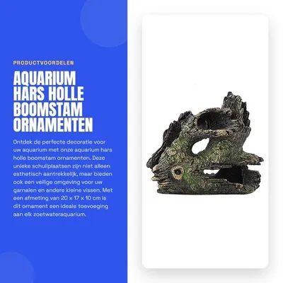 Produktbild von Tagesartikel- Baumstamm Ornament - Harz Dekoration - Verstecken für Garnelen - Sicher zum Angeln - Aquarium Habitat - Ideale Wahl - Aquarium Dekoration