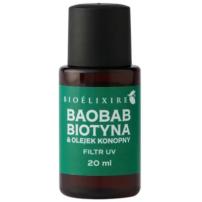 Obrázek produktu pro Bioelixire Silikonowe serum do włosów Baobab + Biotyna & Olejek Konopny, 20ml
