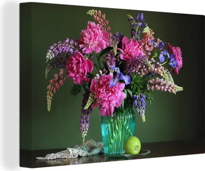Produktbild von OneMillionCanvasses® - Leinwandbilder - 150x100 cm, Farben - Blumen - Stilleben, Wandbilder Kunstdruck Wanddekoration