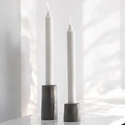 Produktbild von Stabkerzenhalter STELLA 2er Set handgemacht Kerzenständer aus Beton Geschenkidee