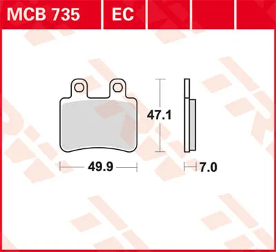 Obrázok produktu pre Klocki hamulcowe TRW Trw Organ. Mcb 735