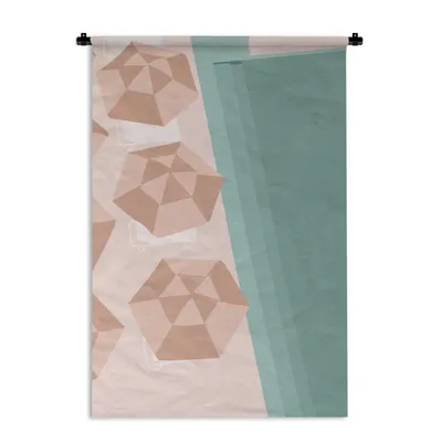 Produktbild von MuchoWow® Wandteppich Wandbehang Sommer - Strandstühle - Sonnenschirme 90x135 cm Tapisserie Dekoration Wandtuch - Baumwolle - Wandskulptur