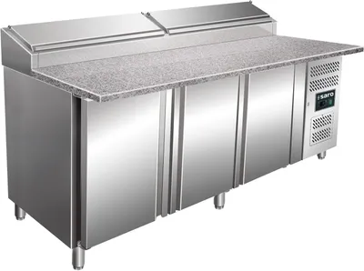 Immagine prodotto di Postazione di servizio con piano di lavoro in granito - modello Sh 2000 da 1/3 Gn, dimensioni: L 2000 P 850 H 1080-1140