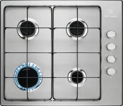 Zdjęcie produktu dla Electrolux KGS6404SX, Stal nierdzewna, Wbudowany, 60 cm, Gaz, Stal nierdzewna, 4 stref(y)