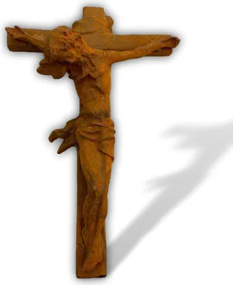 Produktbild von Grosses Kreuz Kruzifix Standkreuz Eisen Rost Garten Dekoration 58cm Antik-Stil