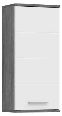 Produktbild von Xonox.home Hängeschrank Blake BxHxT 35 x 77 x 25 cm Frontfarbe weiß hochglanz / Korpus rauchsilber