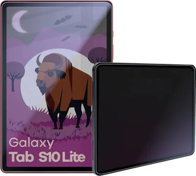 Produktbild von Hybridglas mit Privatschutzfilter für Galaxy Tab S10 Lite, Bizon Glass Tab Mule Shadow, Matt