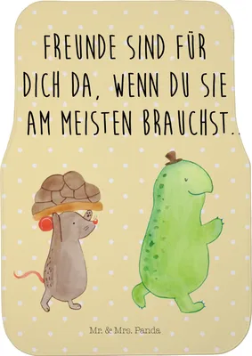 Produktbild von Mr. & Mrs. Panda Automatte Schildkröte Maus - Gelb Pastell - Geschenk, Fußmatte Auto, Freunde, Fürs, Auto-Fußmatte, Autoteppich