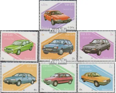 Produktbild von Briefmarken Laos 1987 Mi 1010-1016 (kompl.Ausg.) postfrisch Autos