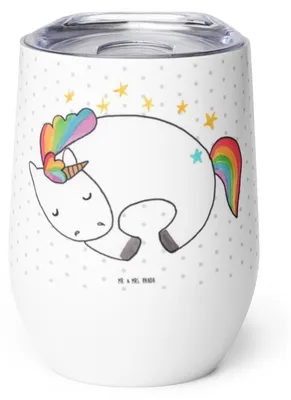 Produktbild von Mr. & Mrs. Panda Thermobecher Einhorn Nacht - Weiß - Geschenk, Thermo Becher, Traum, glühwein tasse, Unicorn, edelstahl isolierbecher, Einhörner, Träume, kaffee, Menschen