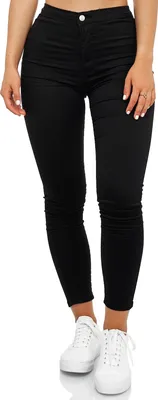 Produktbild von Elara Damen Jeans High Waist Slim Fit JS710 Schwarz 40 (L)