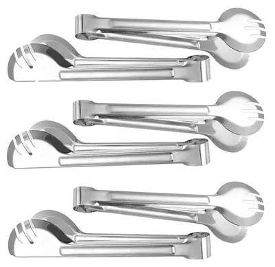 Servierzangen-Set, 6 Stück, Edelstahl, 23,8 cm, spülmaschinenfest